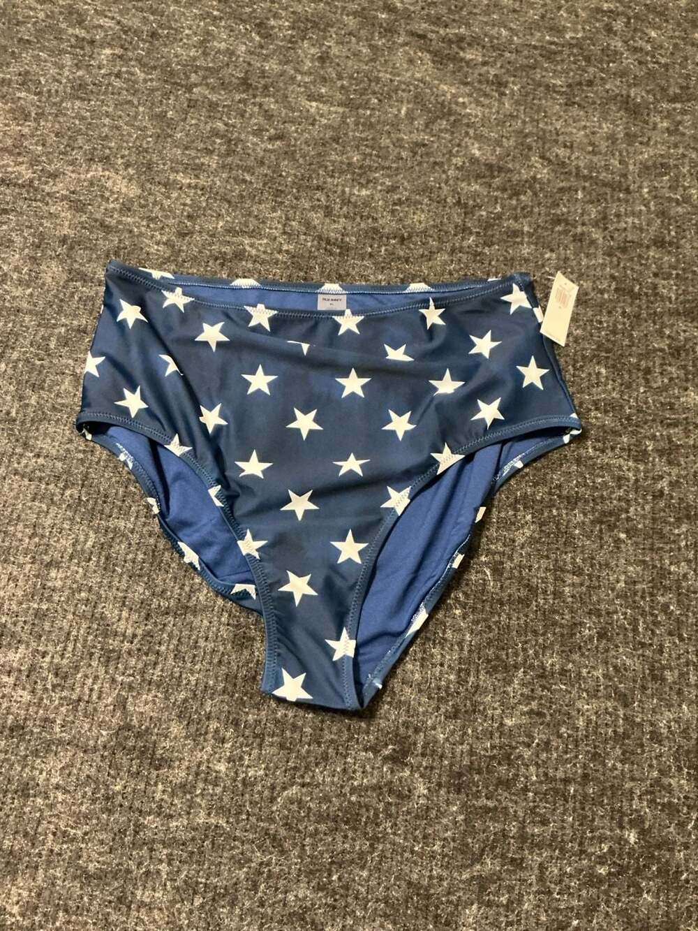 Old Navy High-Waisted Bikini Bottoms Star Print Swimsuit Womens Size XL Blue